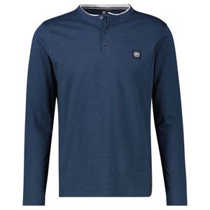 Lerros Henley-Langarmshirt Übergröße navy geringelt