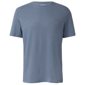 s.Oliver Übergrößen Basic-T-Shirt rauchblau Rundhals