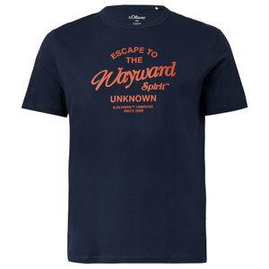 s.Oliver Übergrößen T-Shirt dunkelblau Frontprint