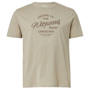 s.Oliver Übergrößen T-Shirt beige Frontprint