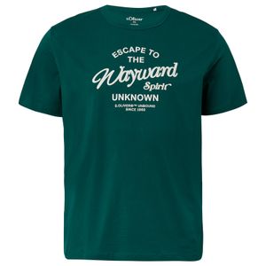s.Oliver Übergrößen T-Shirt flaschengrün Frontprint