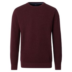 CasaModa Übergröße Strick-Pullover bordeaux-schwarz