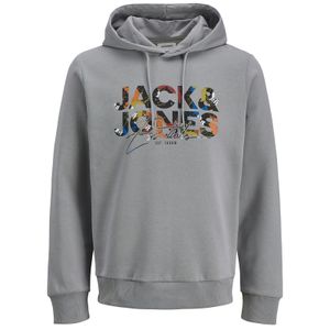 Jack&Jones Übergröße Hoodie grau JJGEPLAS Print