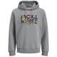 Jack&Jones Übergröße Hoodie grau JJGEPLAS Print