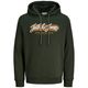 Jack&Jones Übergrößen Hoodie oliv Logoprint JJURBAN