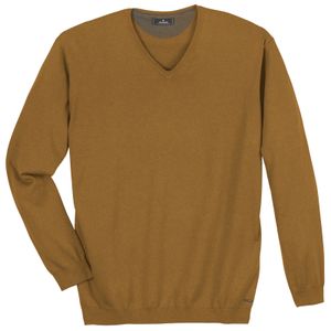 Ragman Übergrößen Pullover V-Neck curry melange