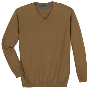 Ragman Übergrößen Pullover V-Neck hellbraun melange