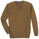 Ragman Übergrößen Pullover V-Neck hellbraun melange