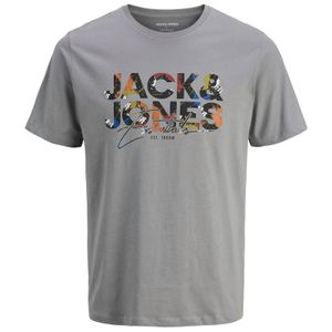 Jack&Jones T-Shirt grau Übergrößen Print JJGEPLAS