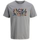 Jack&Jones T-Shirt grau Übergrößen Print JJGEPLAS