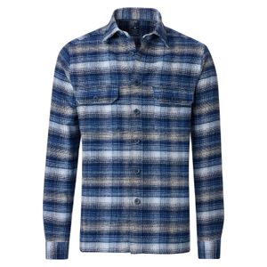 Redmond Übergrößen Flanell-Hemdjacke Karo blau-weiß