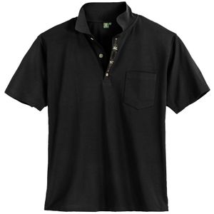Orbis Trachten-Poloshirt Übergrößen schwarz Stickerei