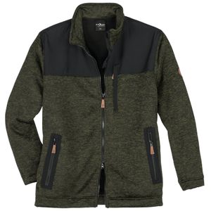 Blue Wave Übergrößen Strick-Fleecejacke oliv melange