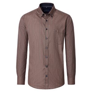 CasaModa Langarmhemd Übergröße braun-beige-orange