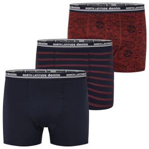 North Latitude 3er-Pack Pants Übergröße navy/bedruckt 