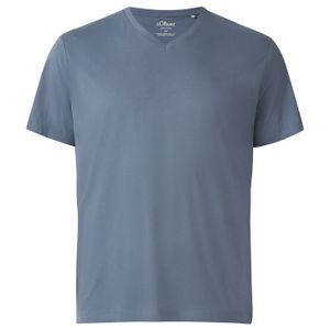 s.Oliver Übergrößen V-Neck T-Shirt rauchblau