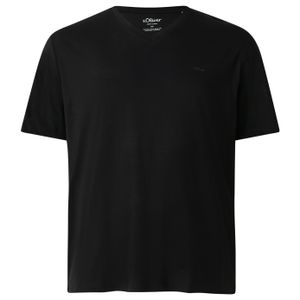s.Oliver Übergrößen V-Neck T-Shirt schwarz