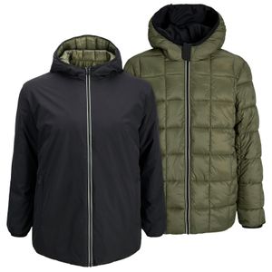 Jack&Jones XXL Kapuzen-Wendejacke schwarz/oliv JJEBROOK 