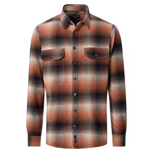 CasaModa XXL Hemdjacke Flanell Karo terra-beige-navy