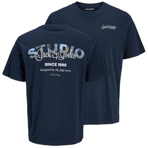 Jack&Jones T-Shirt navy Übergrößen Rückenprint JJYUKI