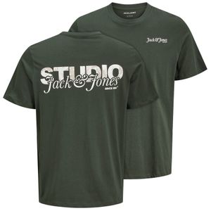 Jack&Jones T-Shirt oliv Übergrößen Rückenprint JJYUKI