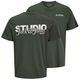 Jack&Jones T-Shirt oliv Übergrößen Rückenprint JJYUKI