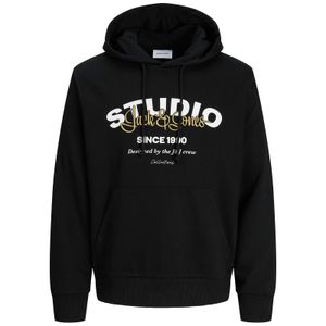 Jack&Jones Übergrößen Hoodie schwarz Print JJYUKI
