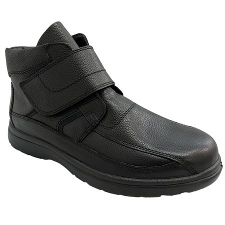 Jomos Klett-Stiefelette Leder Atlanta schwarz Lammfell