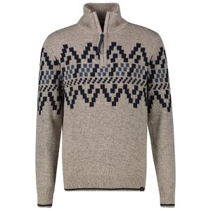 Lerros XXL Strick-Troyer Norwegermuster blau-beige mel