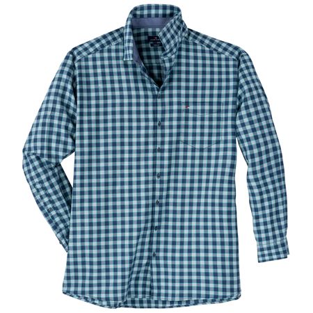 Jupiter Langarmhemd Übergrößen Karo blau-türkis Jupiter Langarmhemd Übergrößen Karo blau-türkis