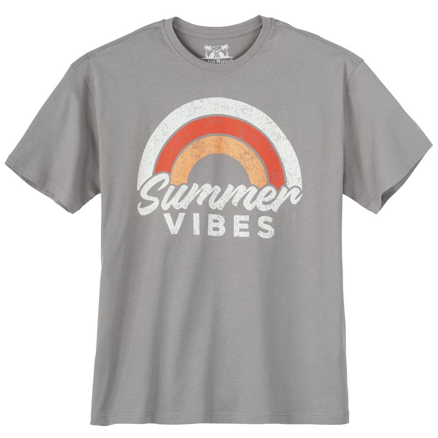 Calm Beach Übergröße T-Shirt grau Summer Vibes Print