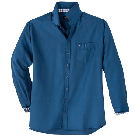 Jupiter Langarmhemd Fischgrät blau Übergröße Jupiter Langarmhemd Fischgrät blau Übergröße