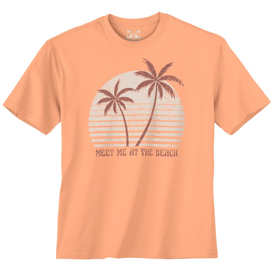 Calm Beach Übergrößen T-Shirt orange Palmenprint
