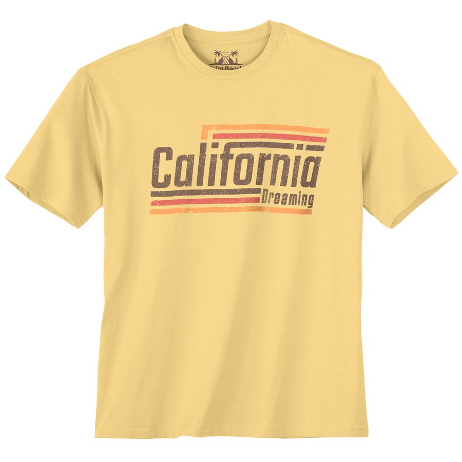 Calm Beach Übergrößen T-Shirt gelb California Dream