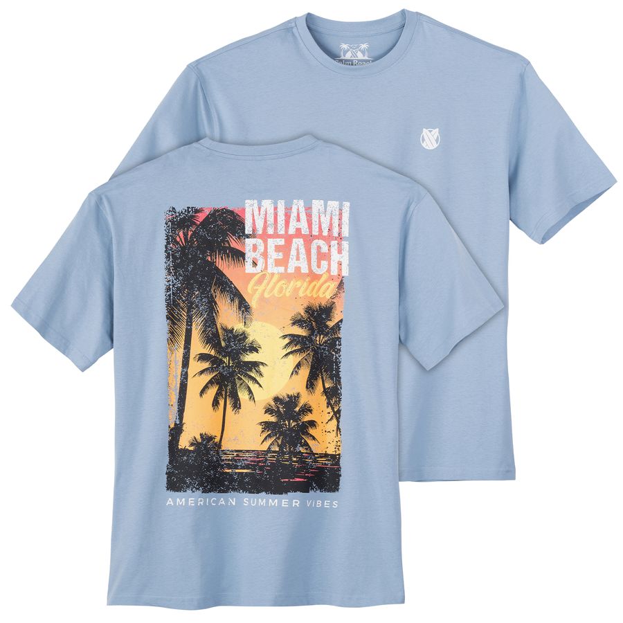 Calm Beach Übergrößen T-Shirt hellblau Rückenprint