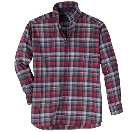 Jupiter Langarmhemd rot-navy-braun kariert Übergröße Jupiter Langarmhemd rot-navy-braun kariert Übergröße