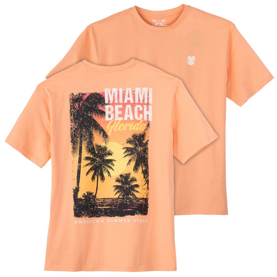 Calm Beach Übergrößen orange T-Shirt Rückenprint