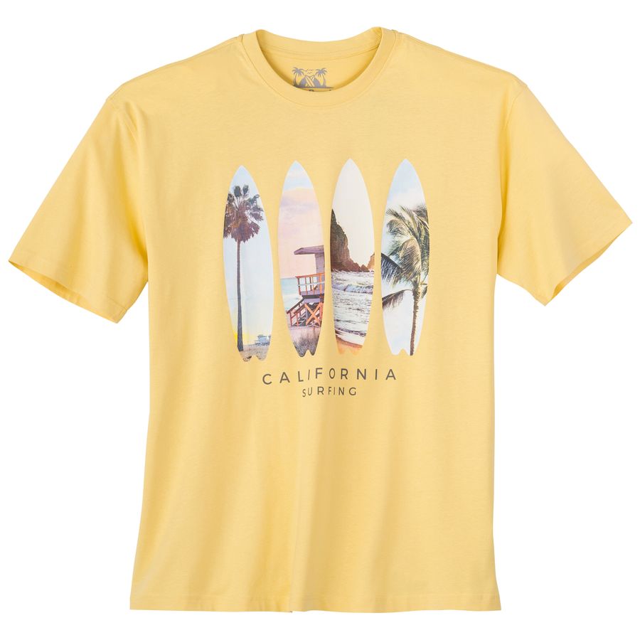 Calm Beach Übergrößen T-Shirt gelb Fotoprint Strand