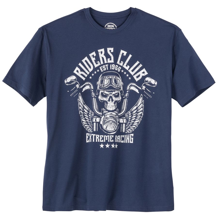 Iron Stitch Übergröße T-Shirt denimblau Riders Club