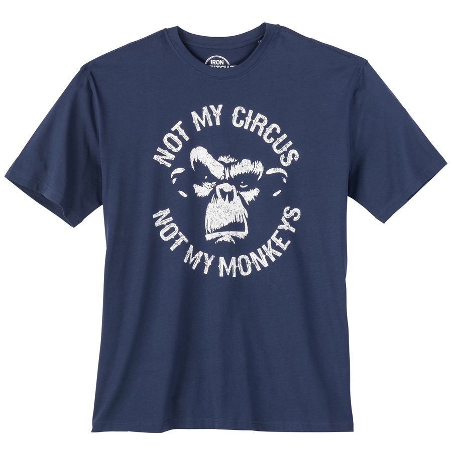 Iron Stitch Übergrößen T-Shirt Not my Circus denimblau