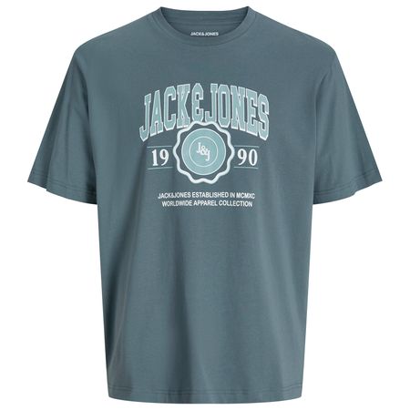 Jack&Jones Übergrößen T-Shirt blaugrau JJMAKO Logoprint Jack&Jones Übergrößen T-Shirt blaugrau JJMAKO Logoprint