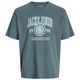 Jack&Jones Übergrößen T-Shirt blaugrau JJMAKO Logoprint Jack&Jones Übergrößen T-Shirt blaugrau JJMAKO Logoprint