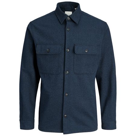 Jack&Jones Übergrößen Hemdjacke navy-schwarz melange Jack&Jones Übergrößen Hemdjacke navy-schwarz melange