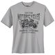 Iron Stitch Übergröße T-Shirt grau Motorcycles Print Iron Stitch Übergröße T-Shirt grau Motorcycles Print