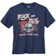 Iron Stitch Übergrößen T-Shirt denimblau Rock Skull