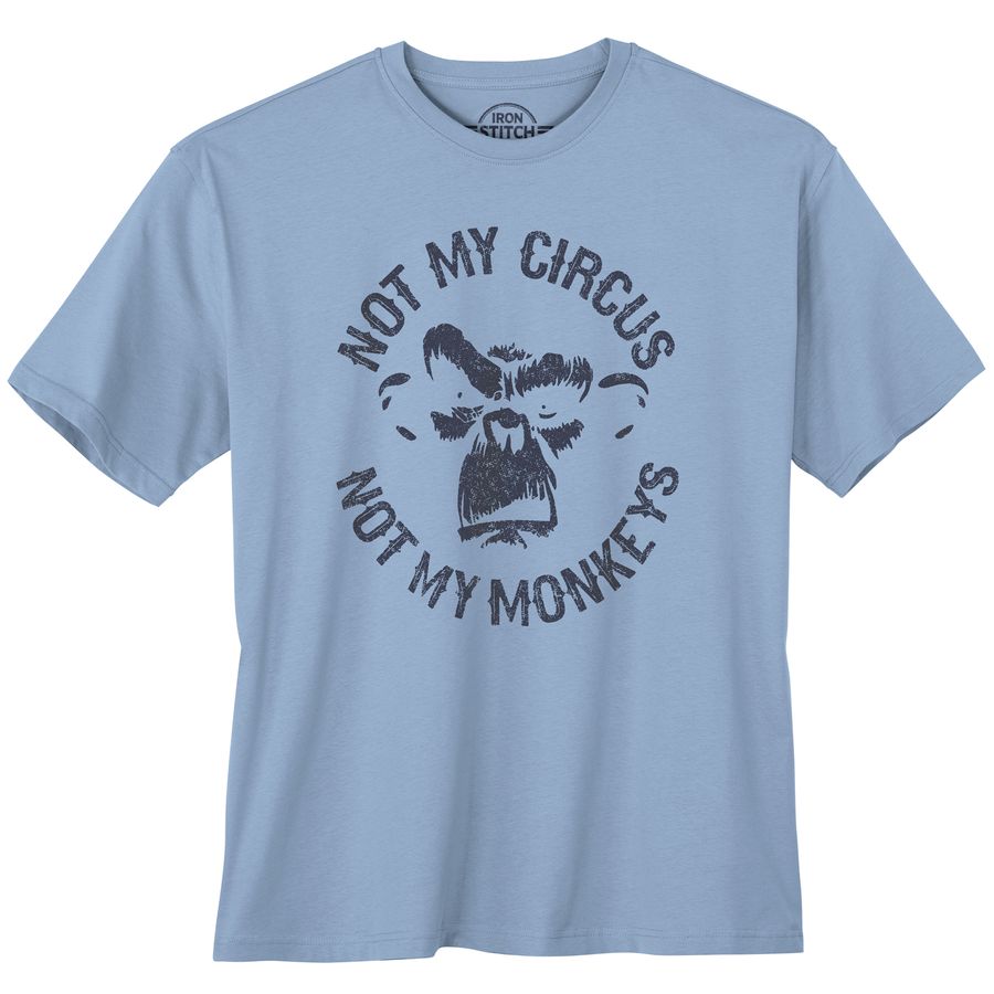 Iron Stitch Übergröße T-Shirt Not my Circus hellblau