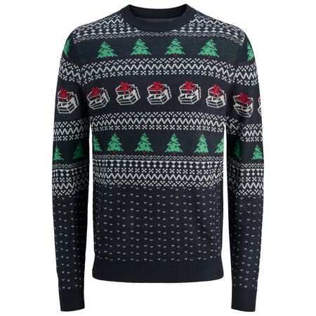 Jack&Jones XXL Pullover JJXMAS ANDREW navy-weiß-grün Jack&Jones XXL Pullover JJXMAS ANDREW navy-weiß-grün