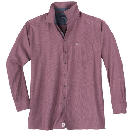 Hatico Übergröße Langarmhemd pflaume-grau gemustert