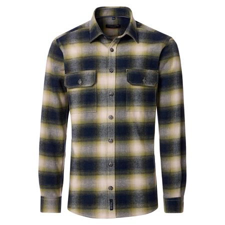 CasaModa XXL Hemdjacke Flanell Karo navy-grün-beige
