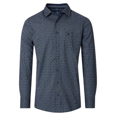 Redmond Übergröße Langarmhemd blau-beige-oliv Muster Redmond Übergröße Langarmhemd blau-beige-oliv Muster